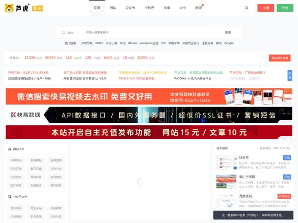 芦虎导航官网 - 专业的网站大全分类目录导航网